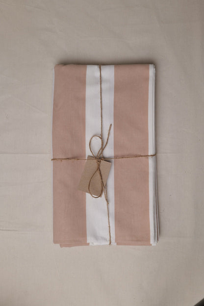 Beige Stripe Tablecloth
