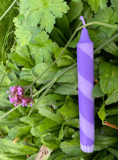 Lilac and Dark Purple Helter Skelter Candle