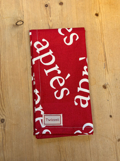 SECONDS Red &amp; White Après Napkin x 4