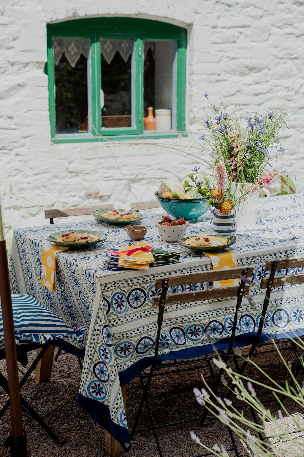 Sicilian Tablecloth - Blue and Green