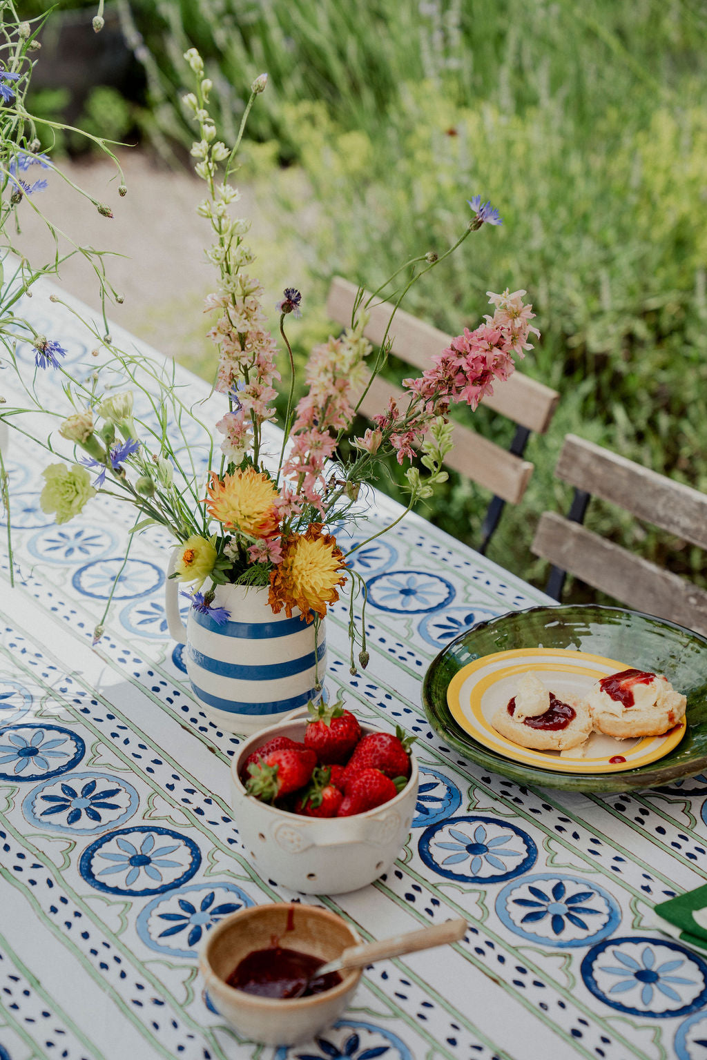 Sicilian Tablecloth - Blue and Green