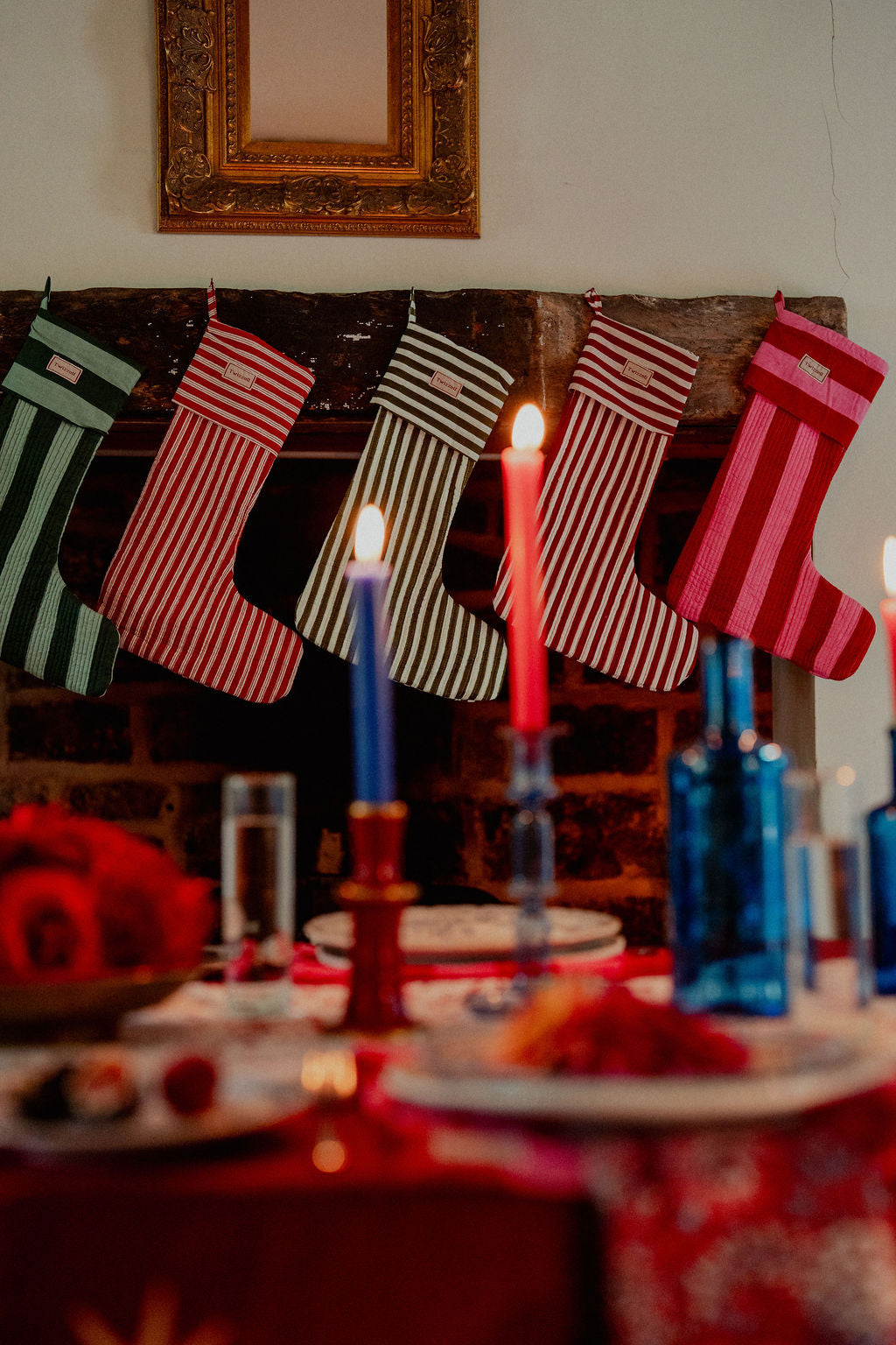 Green and Sage Stripe Stocking