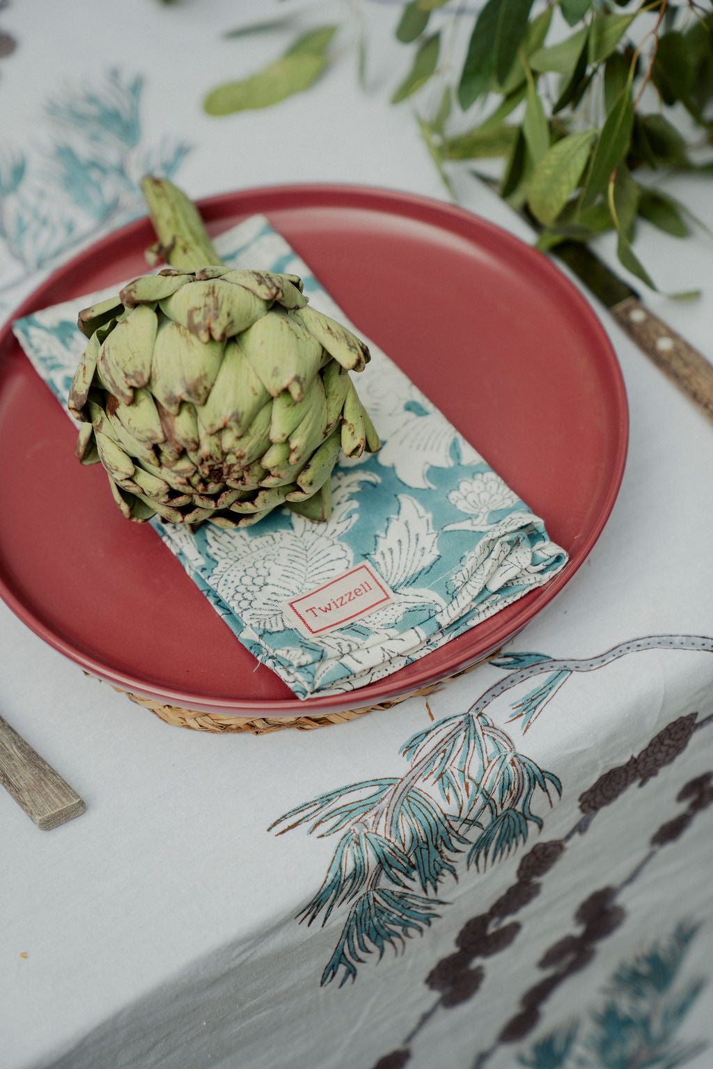 Teal Fir Tablecloth