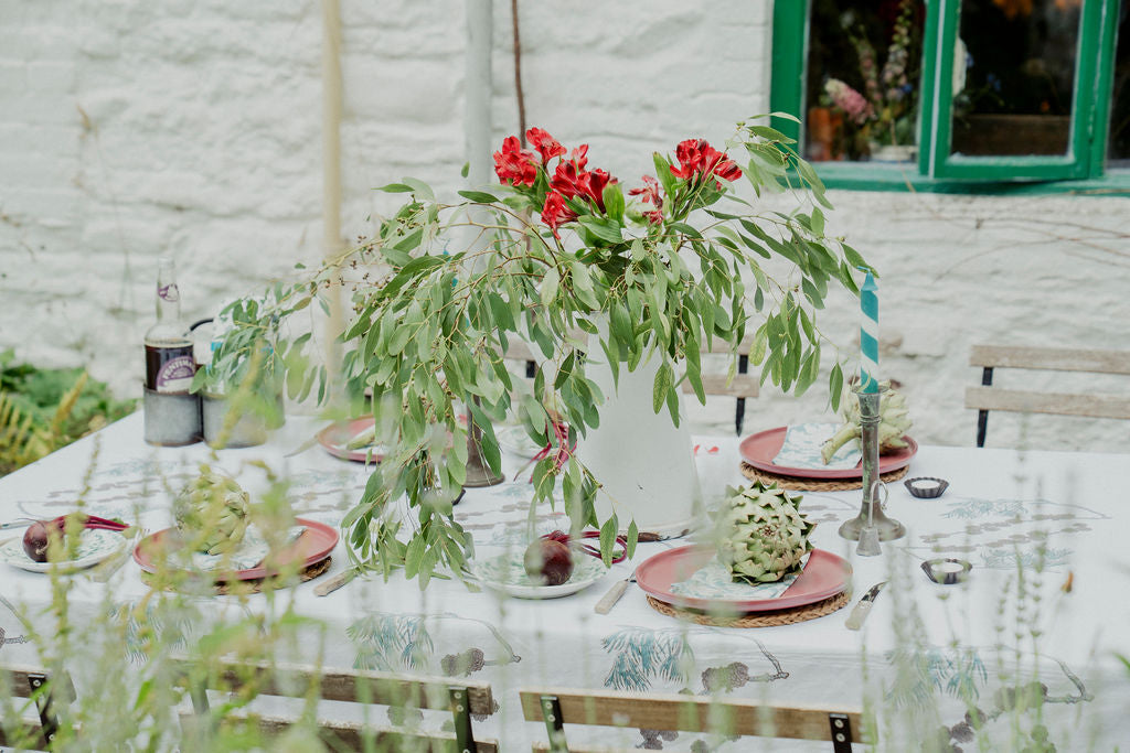 Teal Fir Tablecloth
