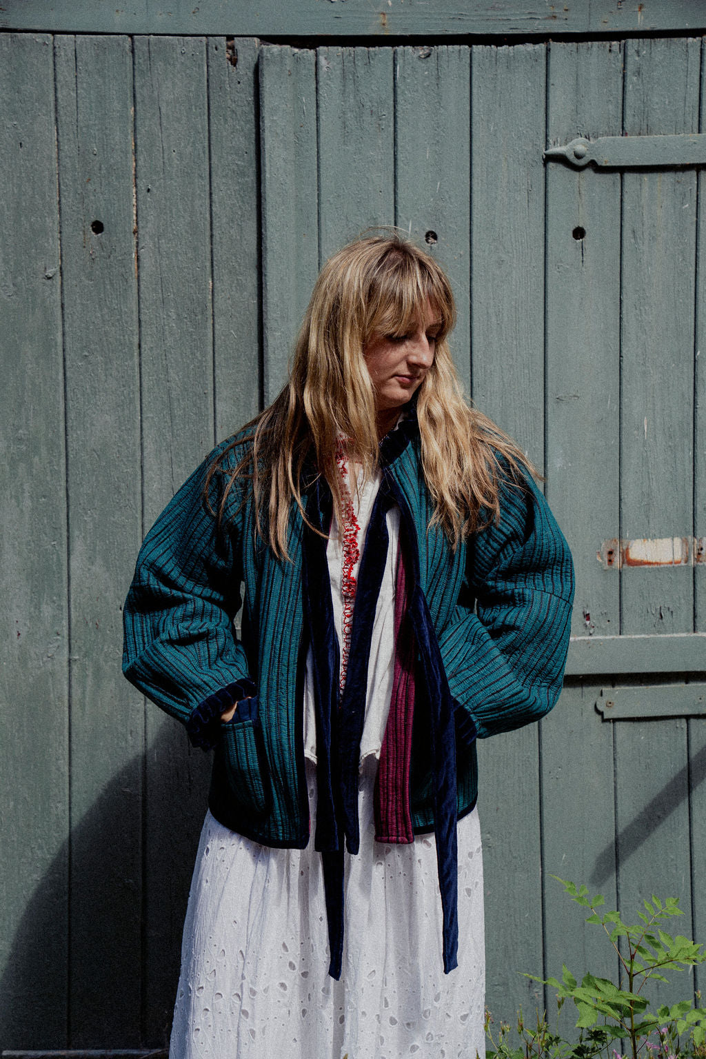Liv Reversible Jacket -Pink with Jade Stripe