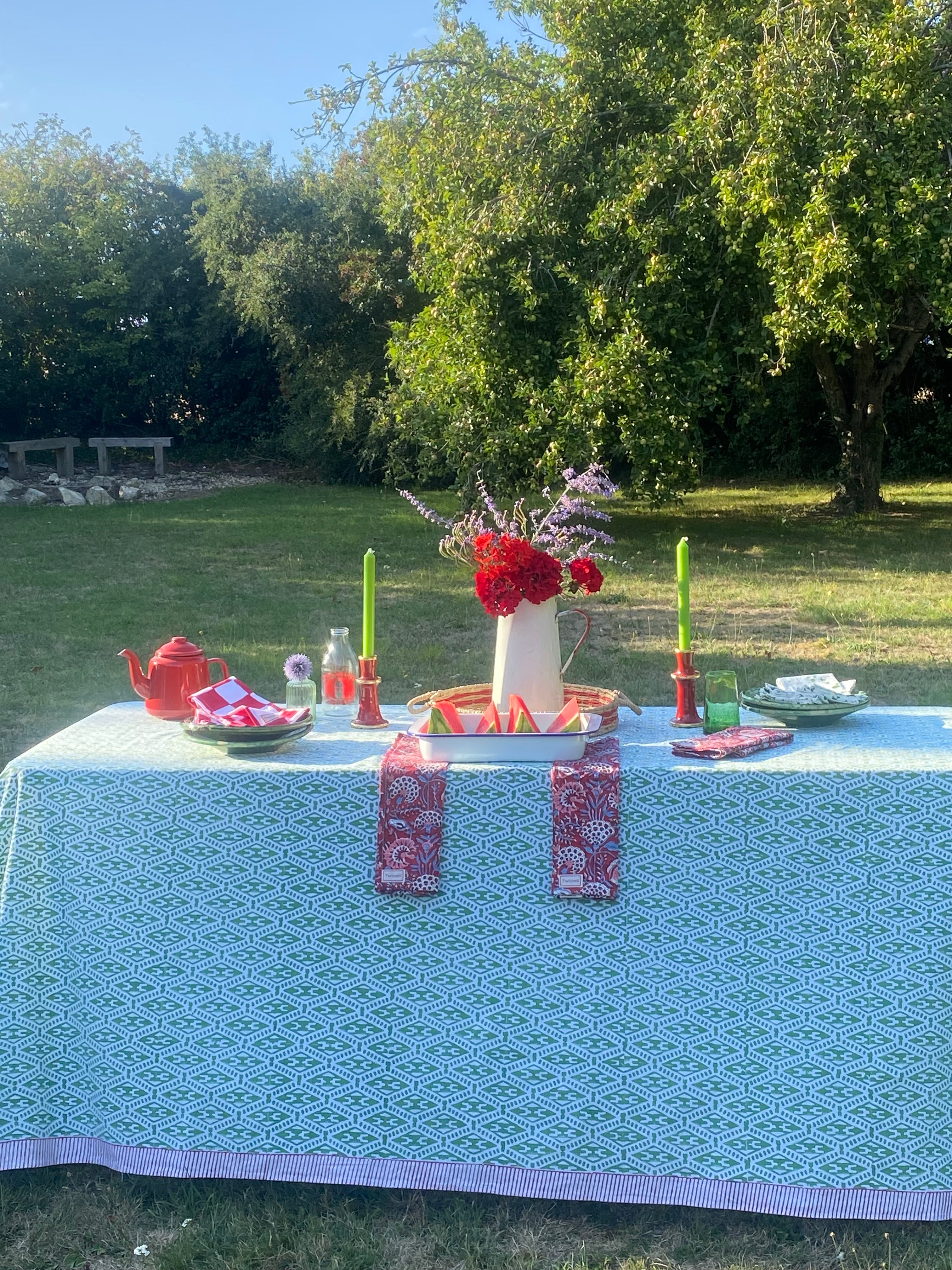 Green Ladder Tablecloth