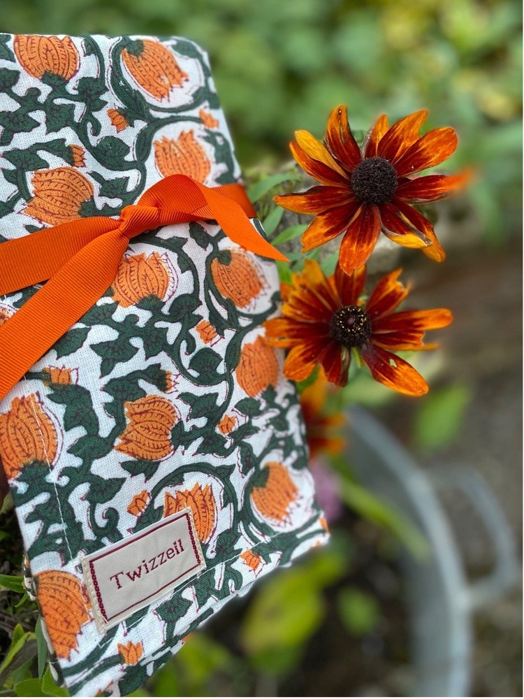 Indian Block Print Napkins Set of 4 - Courgette Flower