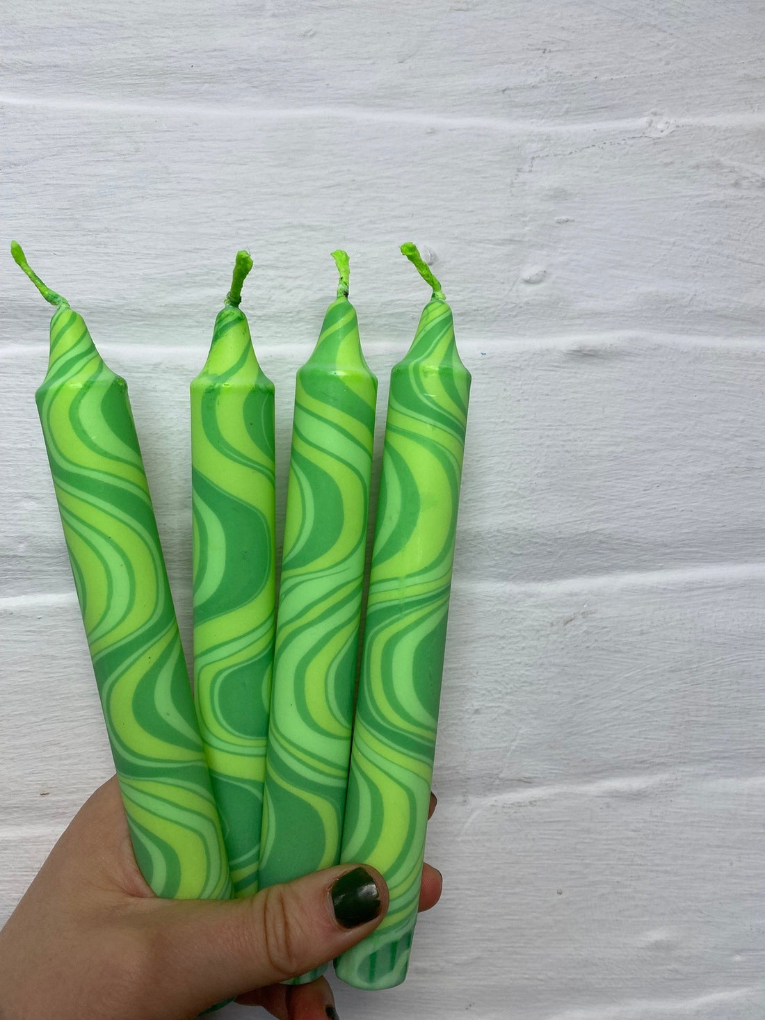 Neon Green Marble Candle