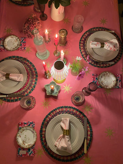 Pink Star Tablecloth