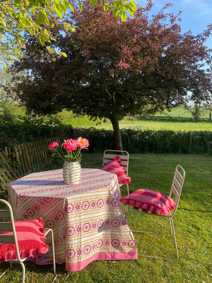 Sicilian Tablecloth - Pink, Red and Yolk