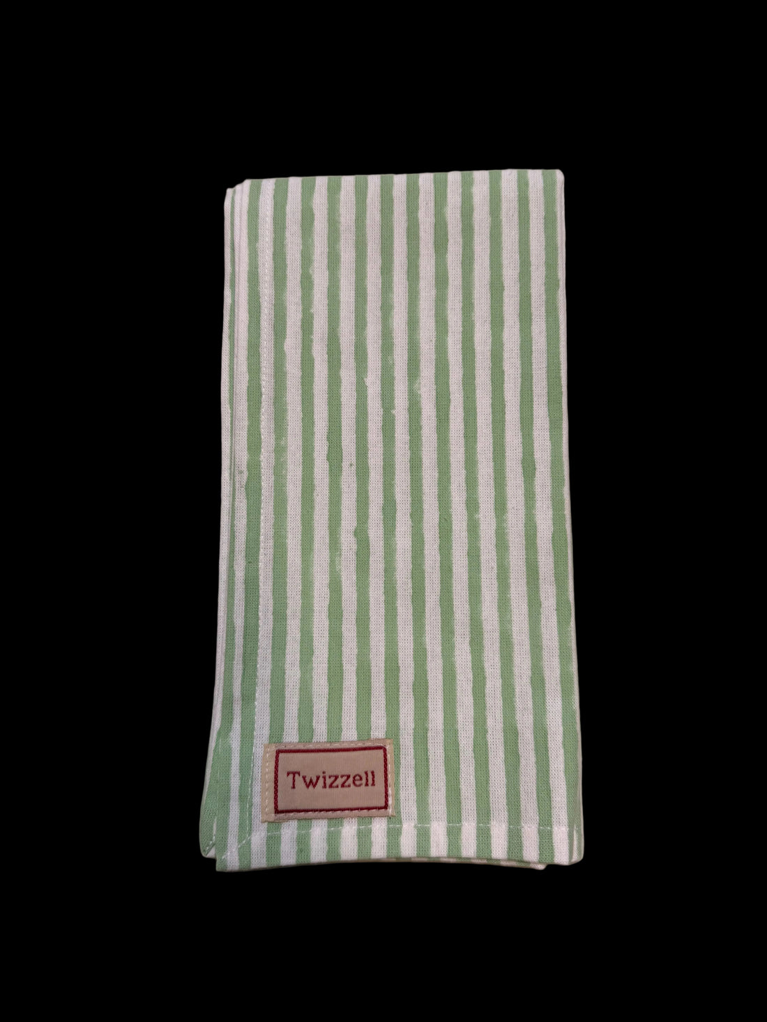 Sage &amp; White Pinstripe Napkin x 4