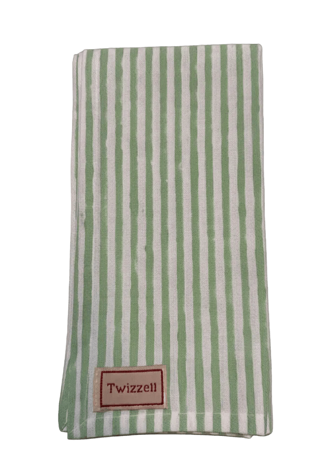Sage and White Pinstripe Napkin x 4