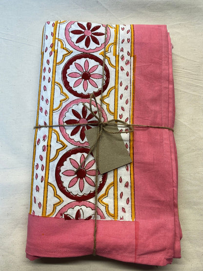 Sicilian Tablecloth - Pink, Red and Yolk