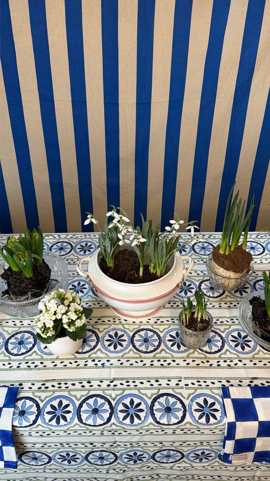 Sicilian Tablecloth - Blue and Green