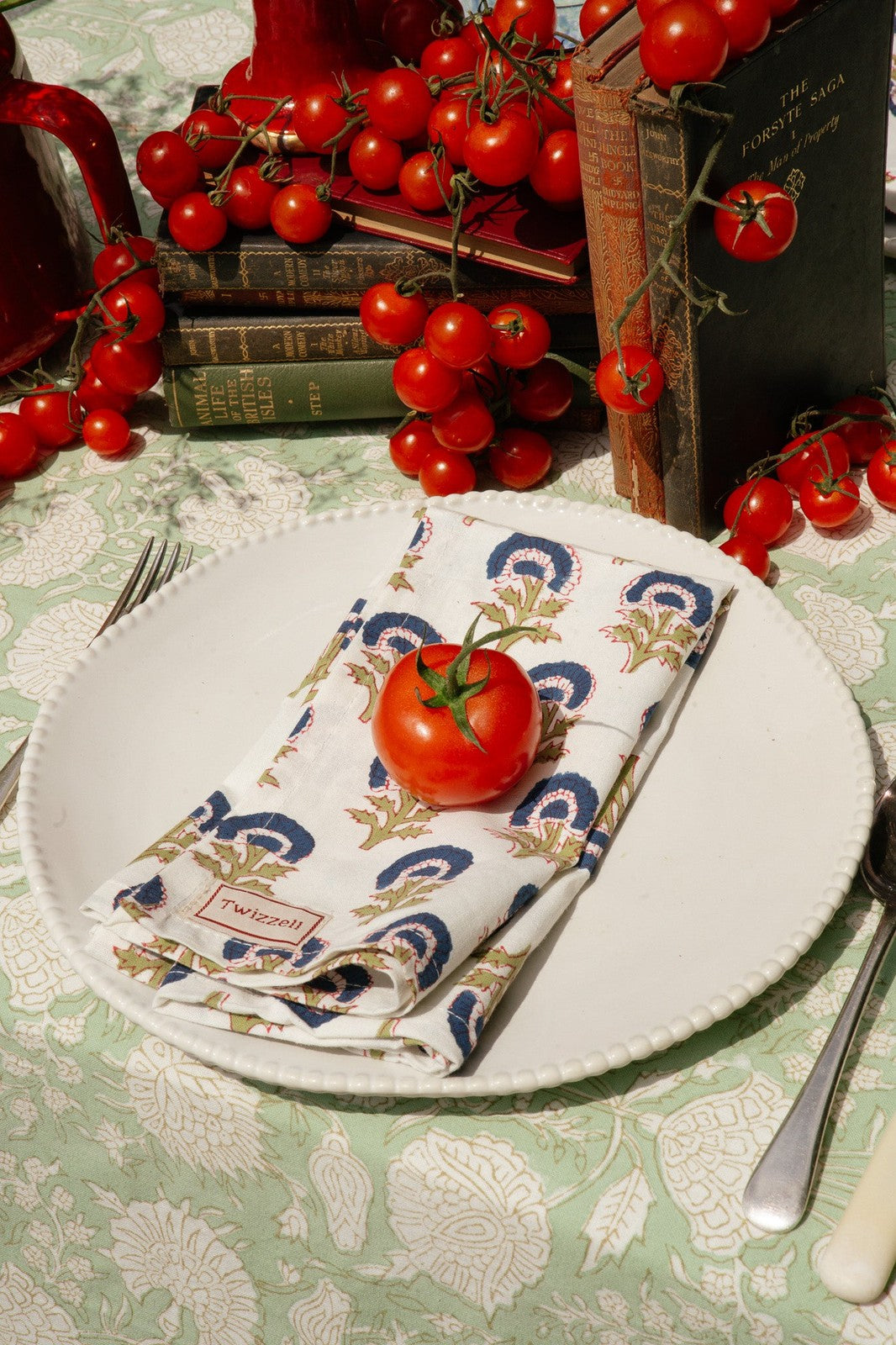 Indian Block Print Tablecloth - Pistachio