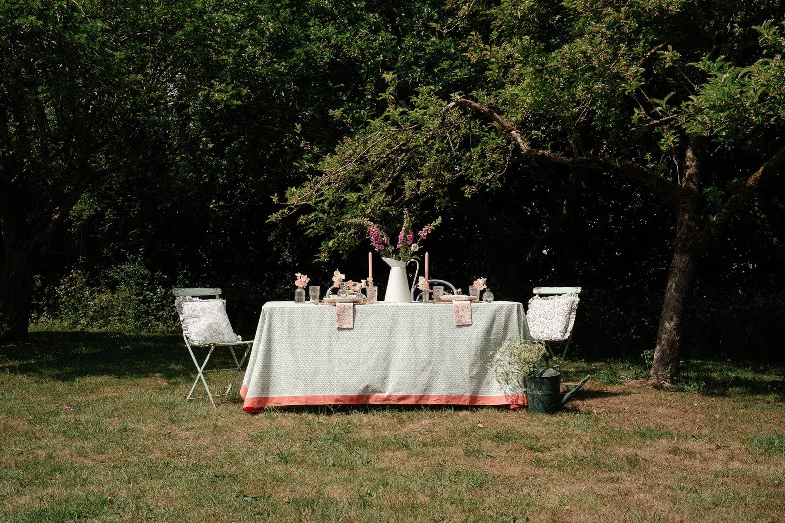 Sage and Pink Tablecloth