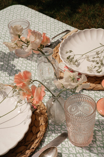 Sage and Pink Tablecloth