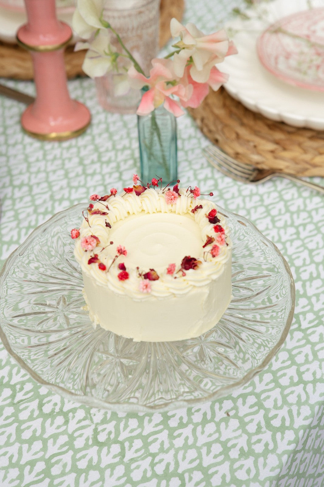 Sage and Pink Tablecloth