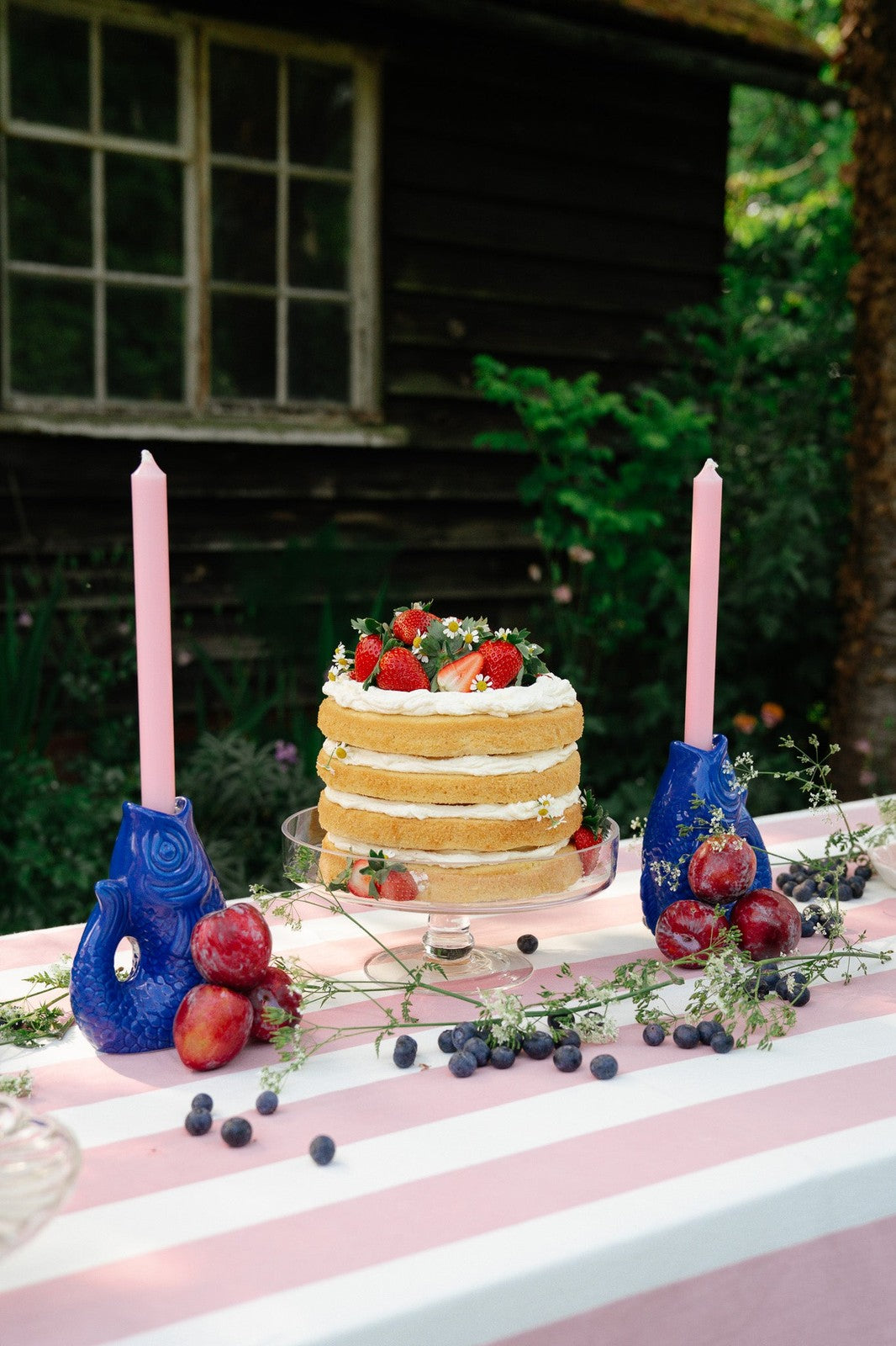 Mauve Stripe Tablecloth
