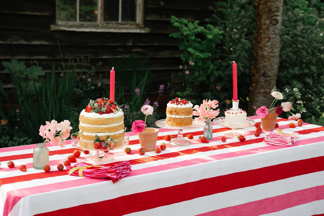 Pink &amp; Red Checkerboard Napkin x 4