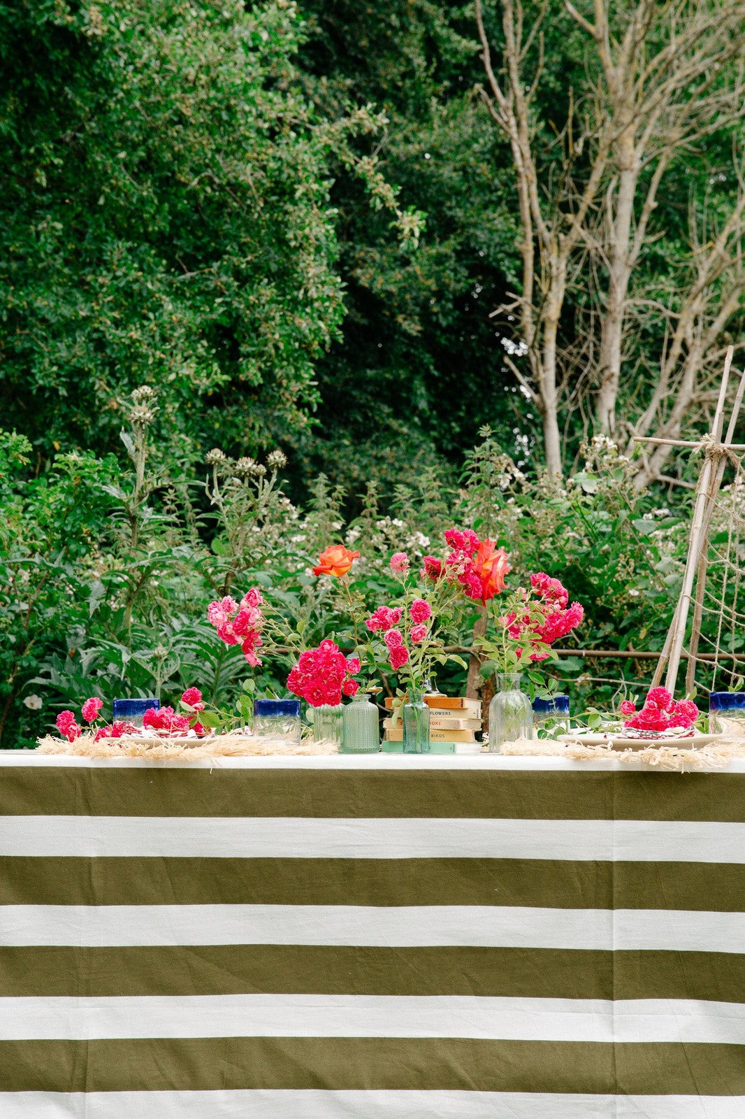 Khaki Stripe Tablecloth