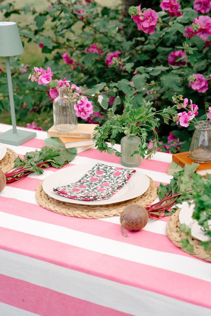 Pink Stripe Tablecloth