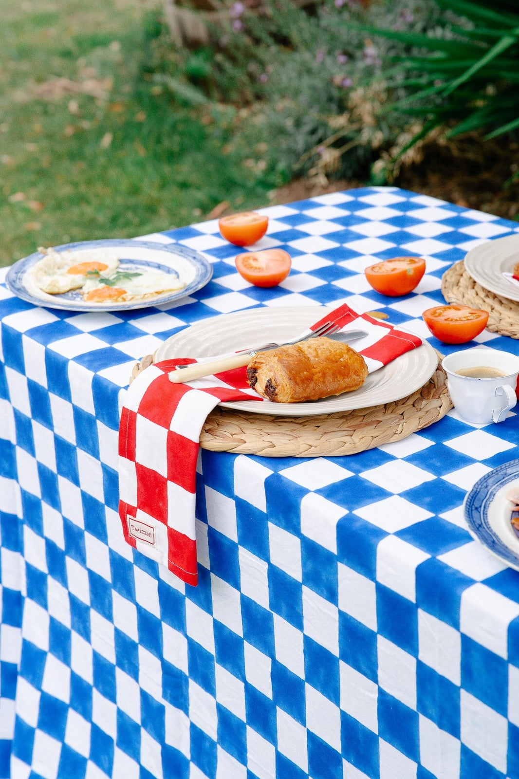 Red and White Checkerboard Napkins X 4