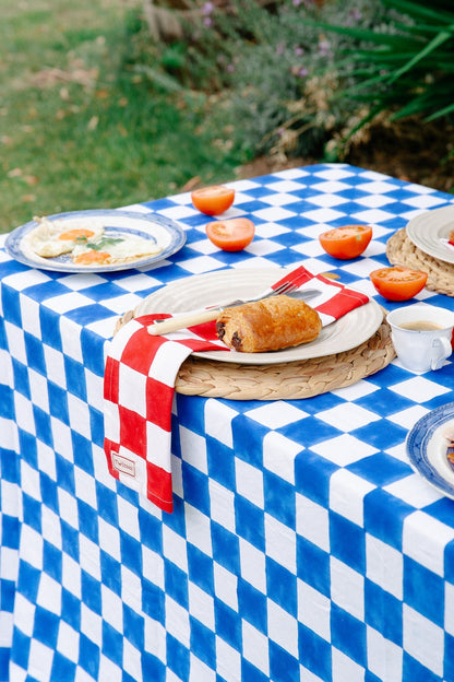 Red and White Checkerboard Napkins X 4
