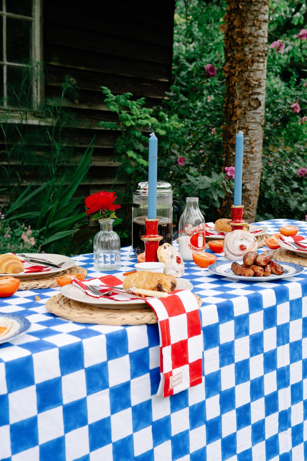 Red and White Checkerboard Napkins X 4