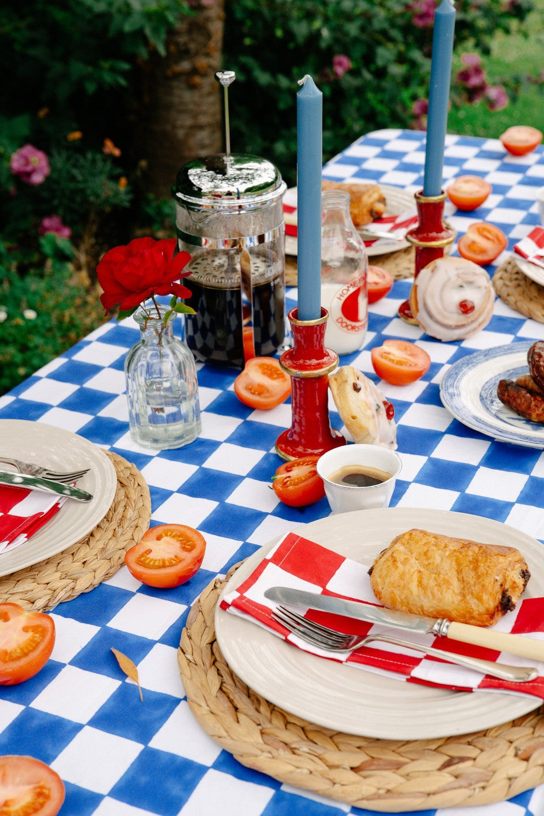 Red and White Checkerboard Napkins X 4