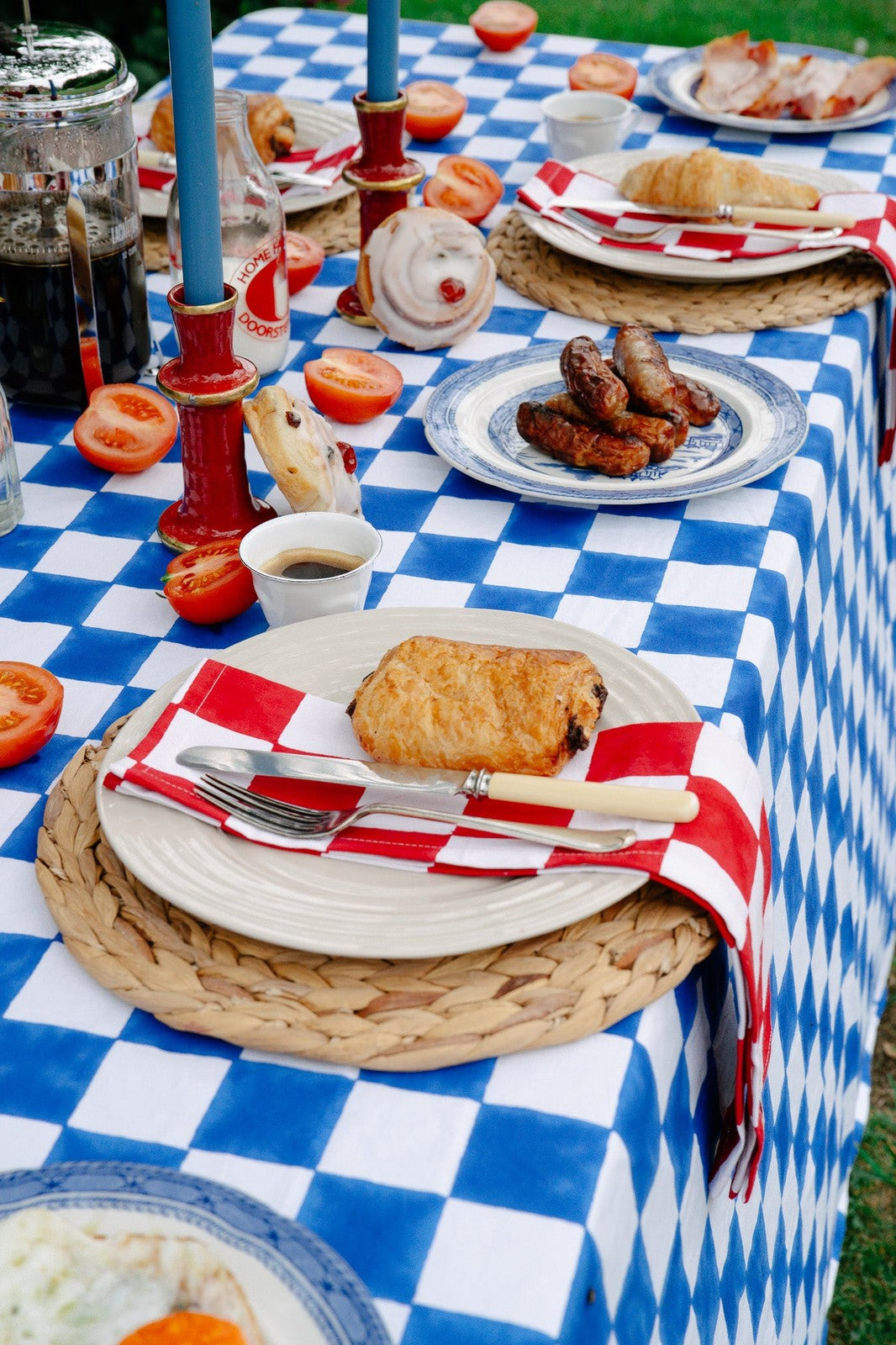 Red and White Checkerboard Napkins X 4
