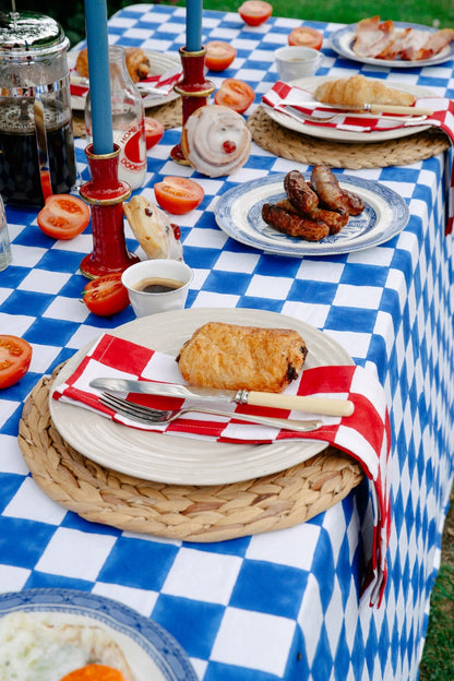 Red and White Checkerboard Napkins X 4