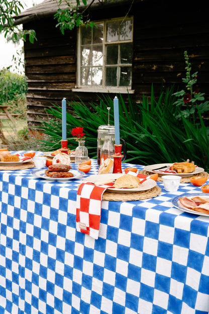 Red and White Checkerboard Napkins X 4