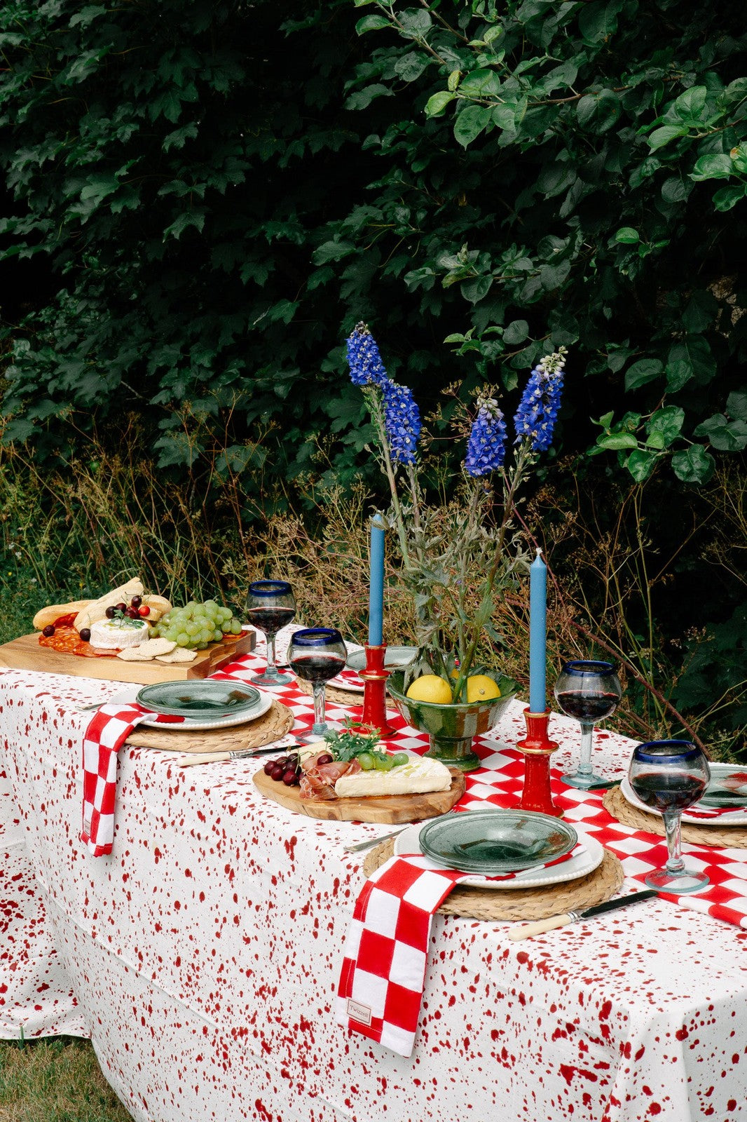 Red and White Checkerboard Napkins X 4