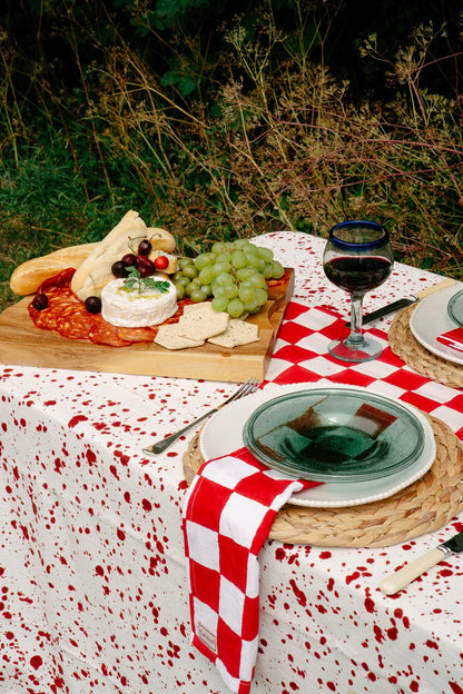 Red and White Checkerboard Napkins X 4