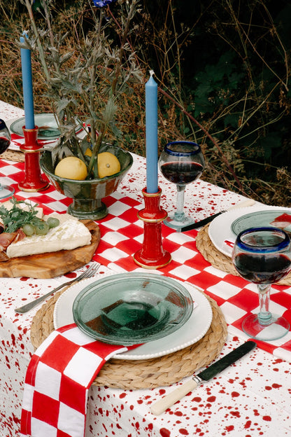 Red and White Checkerboard Napkins X 4