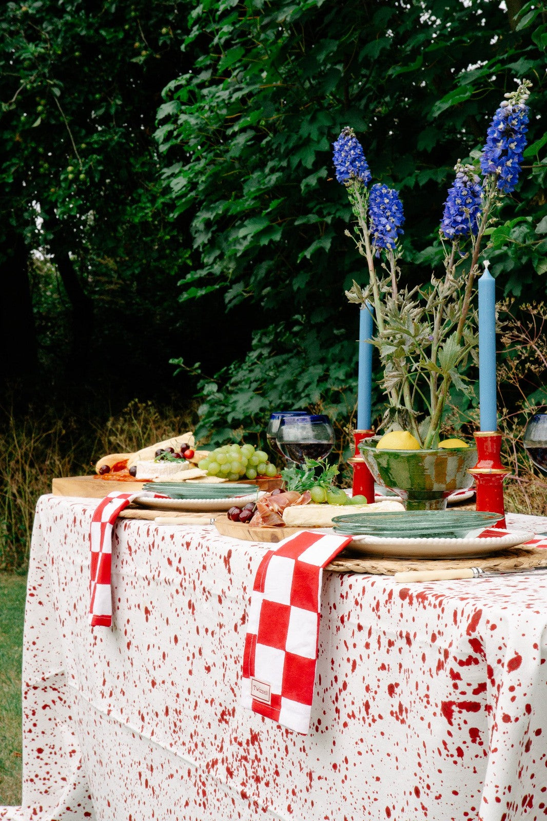 Red and White Checkerboard Napkins X 4