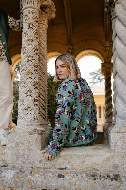 Frayed Edge Bohemian Jacket Blue