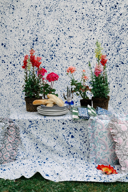 Blue Splatter Tablecloth