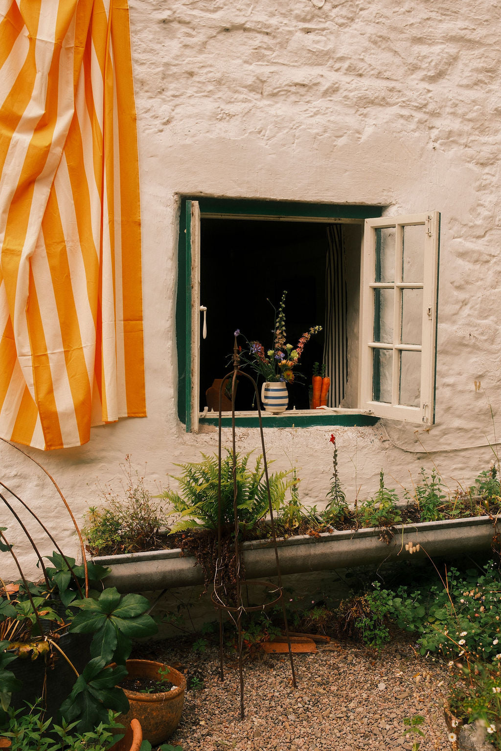 Yellow and White Stripe Tablecloth