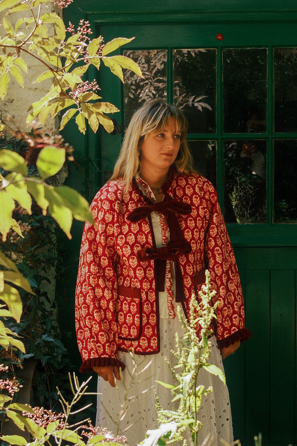 Liv Reversible Jacket - Red with Pink Flower