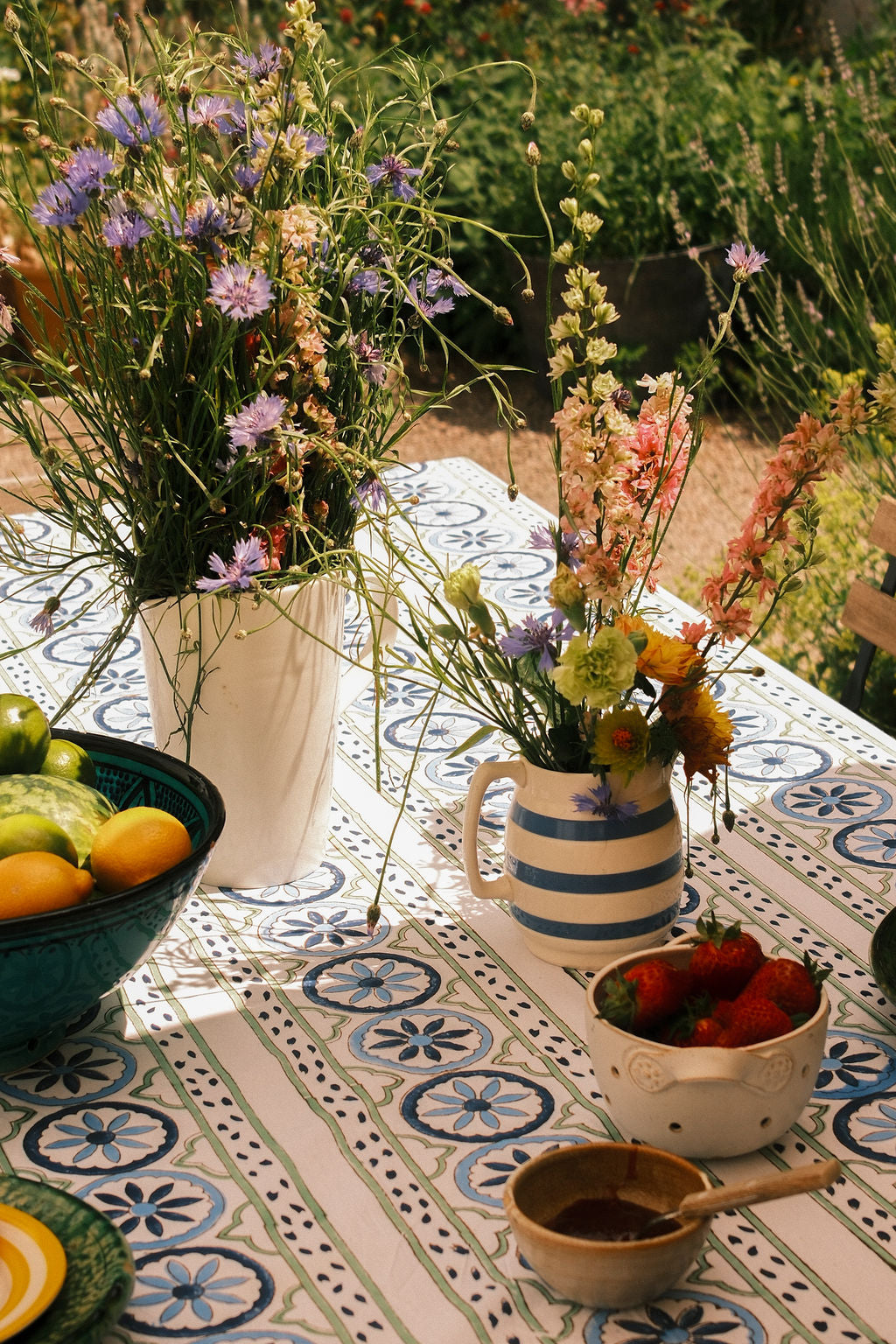 Sicilian Tablecloth - Blue and Green