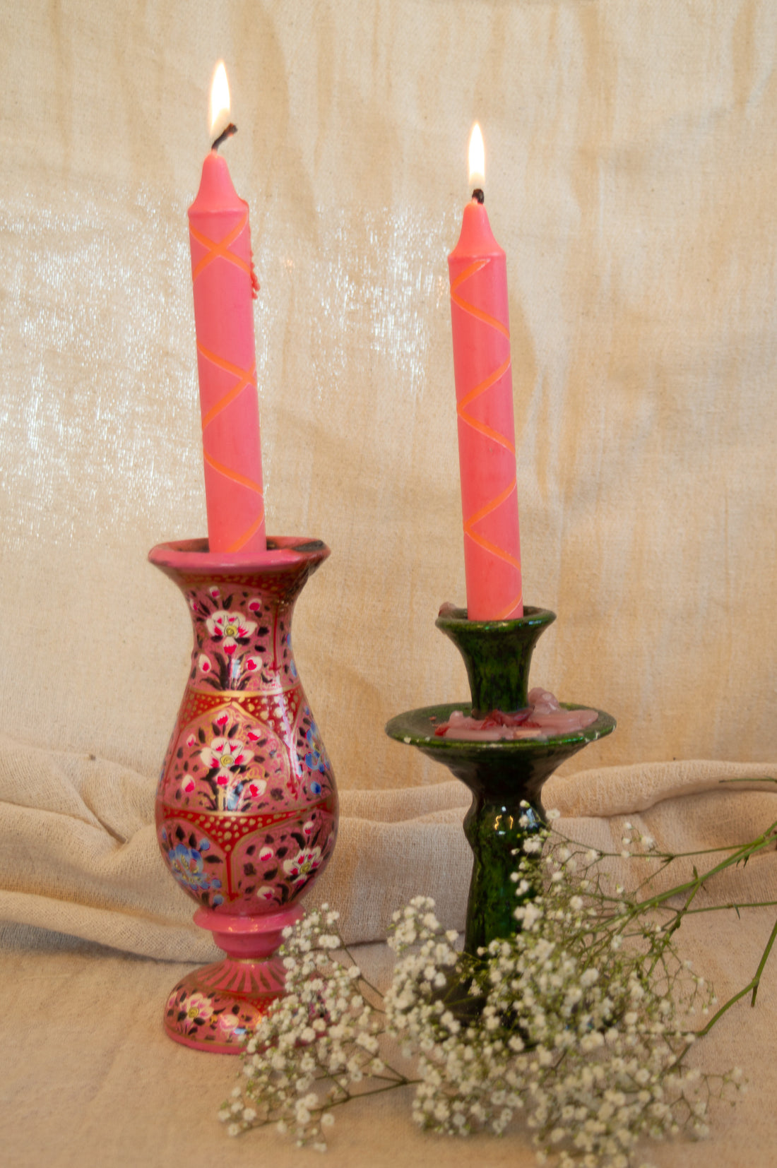 Red and Orange Criss Cross Candle