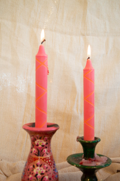 Red and Orange Criss Cross Candle