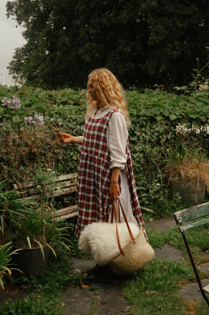 Pinny Dress - Red and White Tartan