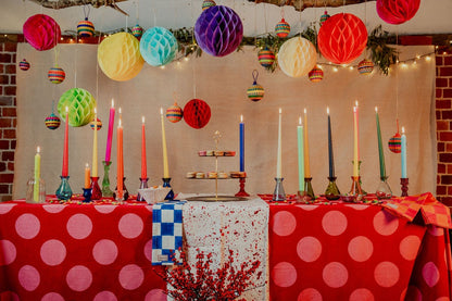 Red with Pink Spot Tablecloth