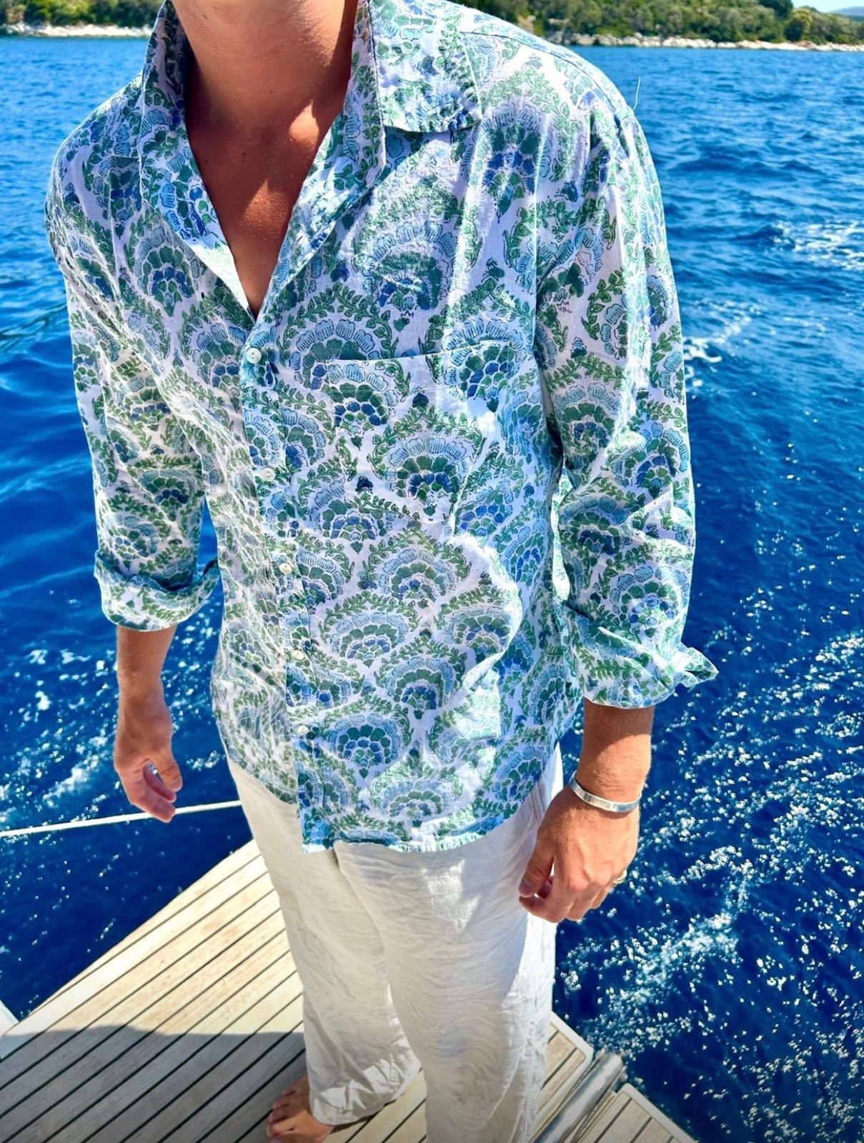 Blue Peacock Feather Shirt