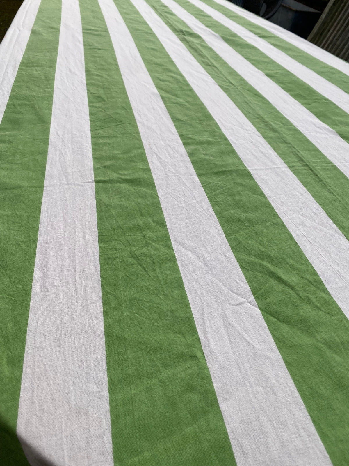 Indian Block Print Tablecloth - Sage Stripe