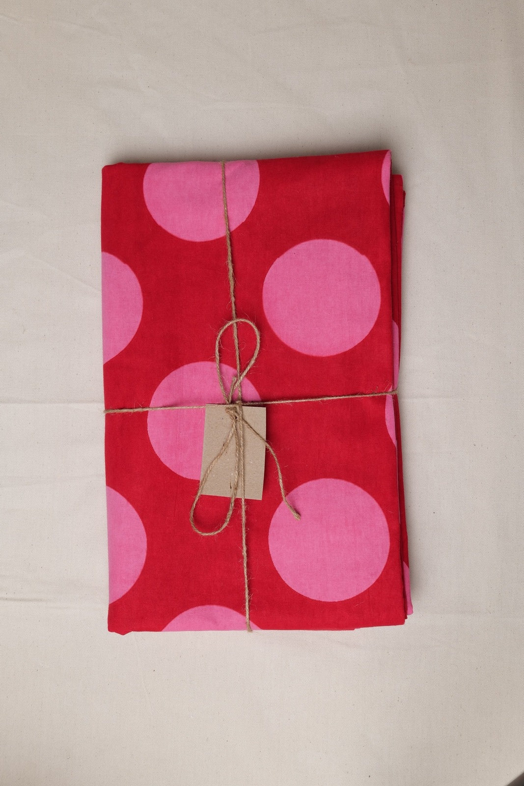 Red with Pink Spot Tablecloth