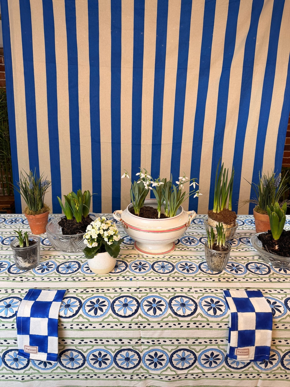 Sicilian Tablecloth - Blue and Green